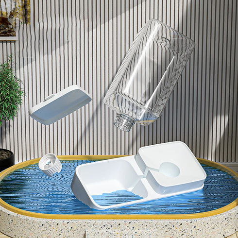 HOOPET Automatic Pet Feeder and Water Bowl – Transparent Food Storage Dispenser for Pets