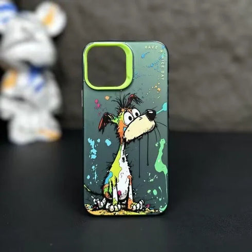 Max Protective Sleeve Fashion Graffiti- Cartoon Animal Pattern Matte iPhone Case