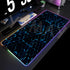 Large RGB Mouse Pad- XXL Geometric Desk Pad-LED Gaming Mouse Pad