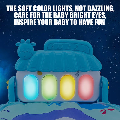 Kick and Play Piano Tummy Time Mat – Multi-Stage Baby Gym with Music & Lights