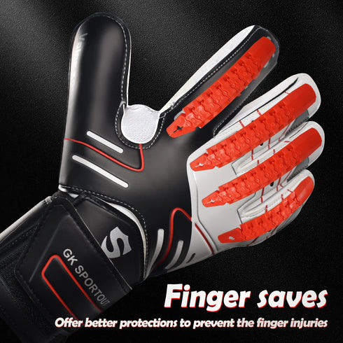 SPORTOUT Goalkeeper Gloves – Strong Grip, Durable 4+3MM Latex with Finger Protection