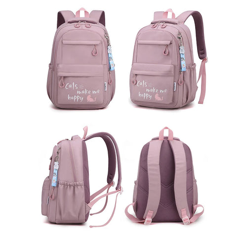 Girl's Pink School Backpack - Stylish and Functional Bag for Women - Primary and High School Bag