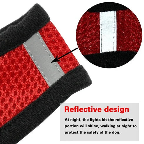 Adjustable Cat & Dog Harness with Leash – Breathable Polyester Mesh Vest - Reflective Safety Strap