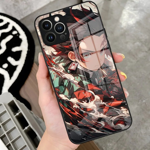 Glass Design Cove- Anime Demon Slayer Phone Case For IPhone