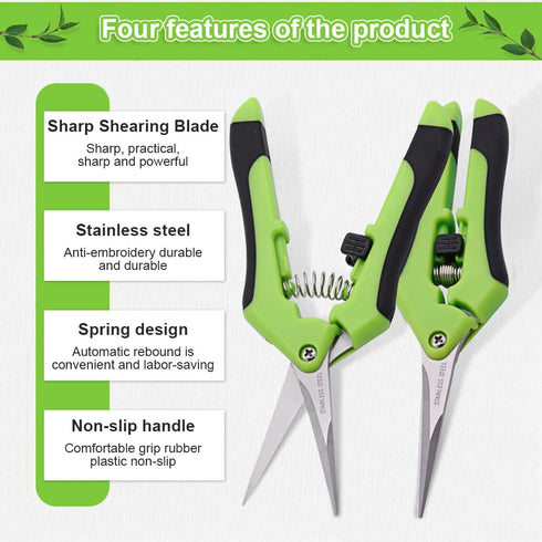 Bonsai Shears Garden Secateurs - Metal Gardening Scissors - Pruning Tool Hand Cutter for Fruit Picking
