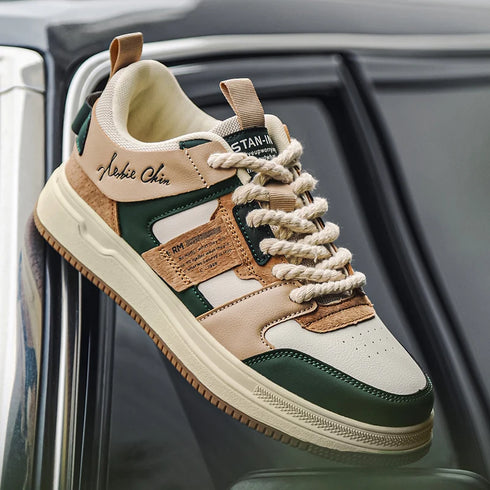 Leather Breathable sneakers for Men-Non Slip Outdoor Trainers