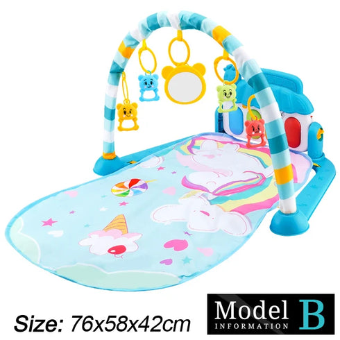 Kick and Play Piano Tummy Time Mat – Multi-Stage Baby Gym with Music & Lights