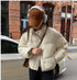 Women's Short Down Cotton Jacket – Lightweight Winter Coat with Zipper – Thick Padded Casual Outerwear
