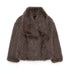 Women’s Cropped Faux Fur Jacket – Chic Lapel Collar Snap-Button Winter Coat