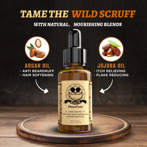 Beard Growth Serum - Facial Hair Care Treatment for Men - Increases Beard Thickness and Volume MayuFuzz