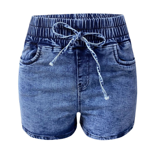 2024 Elastic High Waist Women Shorts-Sexy Slim Denim Short