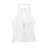 TRAF Women’s Vintage-Inspired Sleeveless Bow-Trimmed Tank Top – Elegant Solid O-Neck Off-Shoulder Casual Vest for Spring and Summer