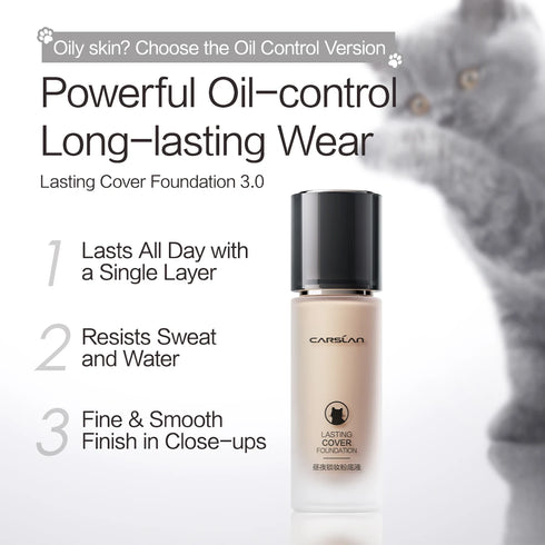 Long-Lasting Moisture Matte Liquid Foundation - Full Coverage, Oil-Control, Hydrating, Brightening Face Makeup - 24-Hour Flawless Finish for Oily and Dry Skin