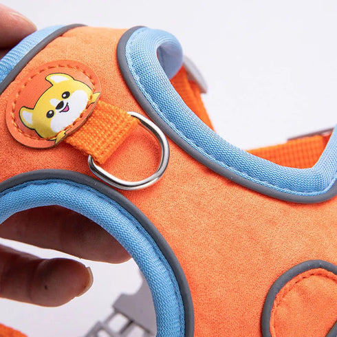 Adjustable  Dog Harness and Leash Set - Reflective Flannel Chest Harness for Dogs