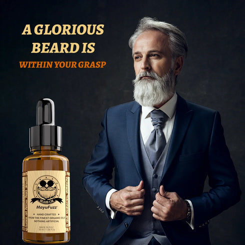 Beard Growth Serum - Facial Hair Care Treatment for Men - Increases Beard Thickness and Volume MayuFuzz