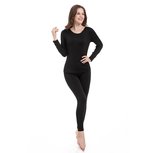 100% Merino Wool Women's Thermal Underwear Set - Thick & Warm Winter Base Layer