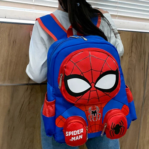 Disney Spiderman 3D Backpack – Superhero School Bag for Kids in Kindergarten and Travel