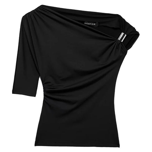 TRAF Spring/Summer Women’s Asymmetrical Tank Top – Sexy Tight-Fit Y2K-Inspired Camis in Yellow, Black, and Khaki, Medium Stretch Blended Polyester Fabric for Middle-Aged Women’s High Street Fashion