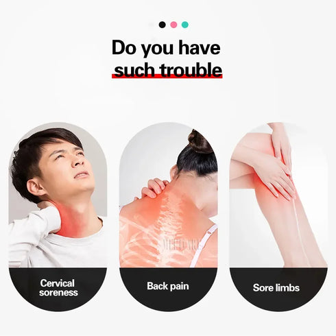 EMS Cervical Spine Neck Massager with Mini Stickers – 6-Mode Vibration Muscle Body Massager for Pain Relief