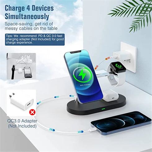 3 in 1 macsafe Magnetic Wireless Charger-Fast Charging Station-For iPhone/Apple Watch/Airpods Pro