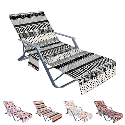 Pool Sun Lounger Cover With Pockets Beach Towel Cover Microfiber Pool Lounge Chair Cover Bath Towel Holidays Chair Mate