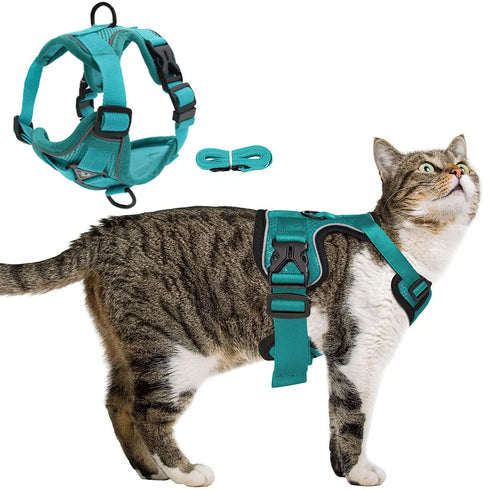 Escape Proof and Breathable Cat Harness with Leash – Reflective Easy Control for Outdoor Walk