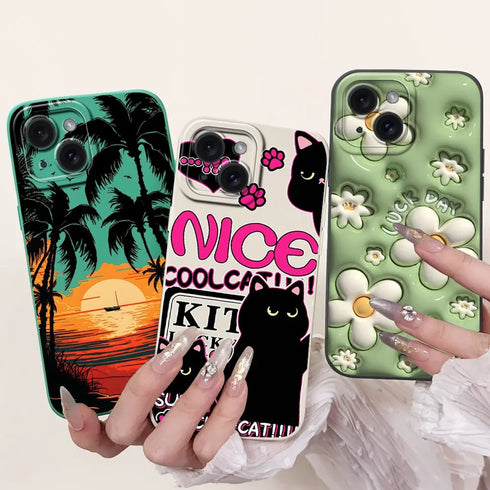 Jueeboy Protective Soft Silicone Phone Case – Cute and Artistic Designs for iPhone 14 Series