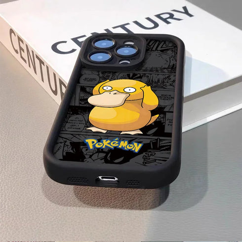 Pokemon Psyduck Meowth Phone Case For iPhone 14 15 Pro Max 13 12 11 X XS XR 7 8 Plus SE 2020 Soft Silicone Shockproof Cover
