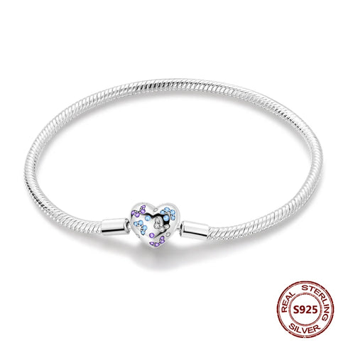 925 Sterling Silver Heart Charm Bracelet with AAA Zircon – Trendy and Elegant Jewelry for Women, Perfect for Parties & Special Occasions