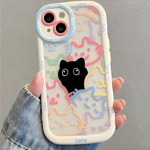 Soft Silicone Cat-Themed Phone Case – Durable, Stylish & Protective Cover for iPhone 16, 15, 14, 13, 12, 11, XR, X, XS, SE, 8, 7