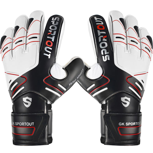 SPORTOUT Goalkeeper Gloves – Strong Grip, Durable 4+3MM Latex with Finger Protection