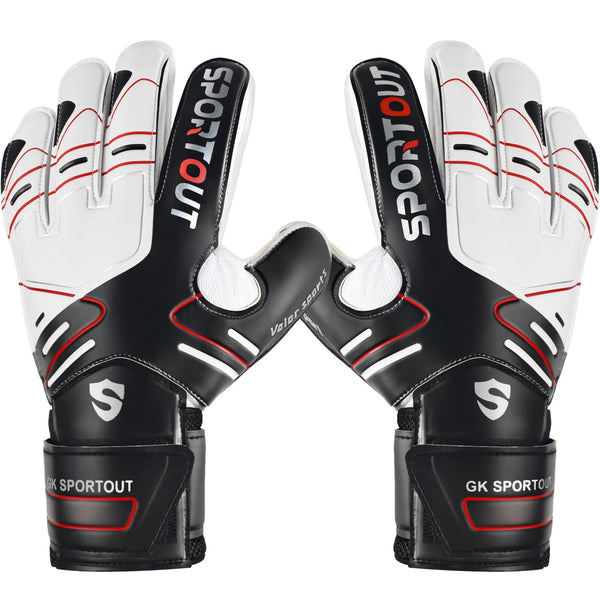 SPORTOUT Goalkeeper Gloves – Strong Grip, Durable 4+3MM Latex with Finger Protection