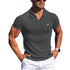 New Men's Elastic Polo Shirt-Summer Turn Down Collar Top