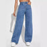 Women's High-Waist Loose Fit Straight-Leg Jeans – Lightweight Non-Stretch Denim
