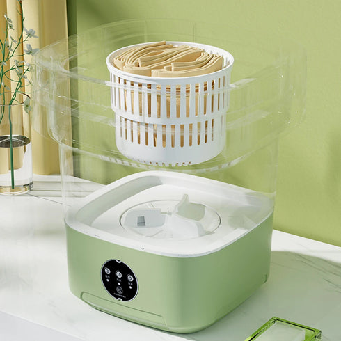 6L-11L Portable Washing Machine-Ultrasonic Mini Washer Folding Large Capacity Clothes Spin Dryer Bucket