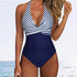 One Piece Swimsuit Set for Women-Backless Printed Bathing Suits