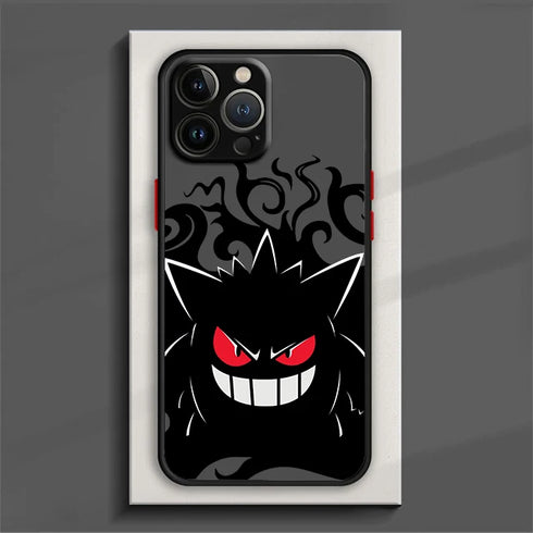 Pokemon Cool Gengar Phone Case For iPhone 15 14 13 12 11 Pro Max mini XS Max XR X 8 Plus SE Frosted Translucent Cover