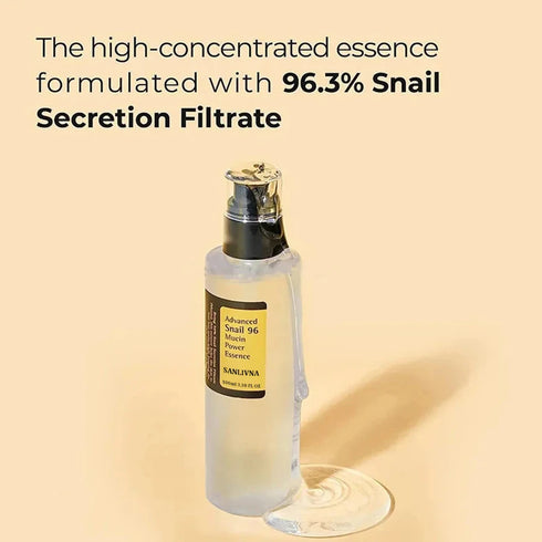 snail Mucin 96% Power Repairing Essence – 100ml Hydrating and Firming Face Serum with Snail Secretion Filtrate for Moisturizing, Skin Gloss Enhancement, and Soothing Care