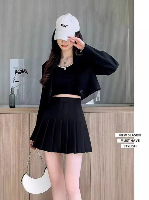 Women’s Japanese School High Waist Plaid Pleated Mini Skirt - Kawaii Preppy Harajuku Style for All Seasons