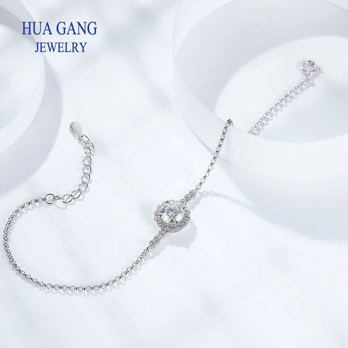 1ct D Color Moissanite Bracelet – 925 Sterling Silver Jewelry for Women & Teen Girls