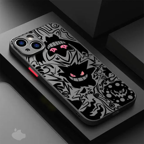 Pokemon Gengar & Mewtwo Case for iPhone 6 to 15 Pro Max, SE, Mini, XS, XR