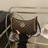 Vintage PU Leather Crossbody Handbag with Gold “M” Letter – Women’s Shoulder & Messenger Bag