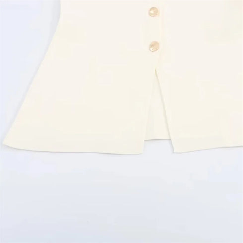 TRAF Women’s Summer 2024 Knitted Button-Front Vest – Sleeveless Tailored V-Neck Outerwear Top in Solid Polyester Blend – Elegant High Street Style for Casual and Formal Looks