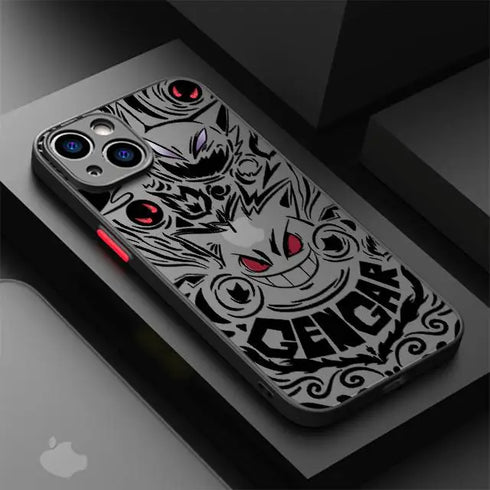 Pokemon Gengar & Mewtwo Case for iPhone 6 to 15 Pro Max, SE, Mini, XS, XR