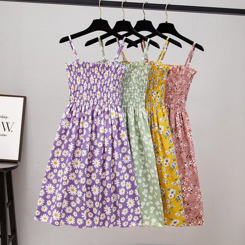 High Waist Casual Spaghetti Strap Sleeveless Summer Mini Dress