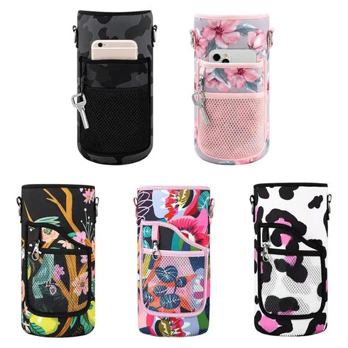 64 Oz Water Bottle with Shoulder Strap-Insulated Half Gallon Sleeve Water Bottle