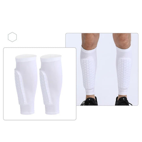 Professional Compression Shin Guard Sleeves – Honeycomb Anti-Collision Protection for Sports