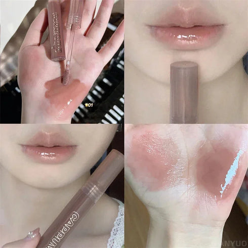 Punk Dark Brown Mirror Water Lip Gloss – High-Shine, Hydrating, and Long-Lasting