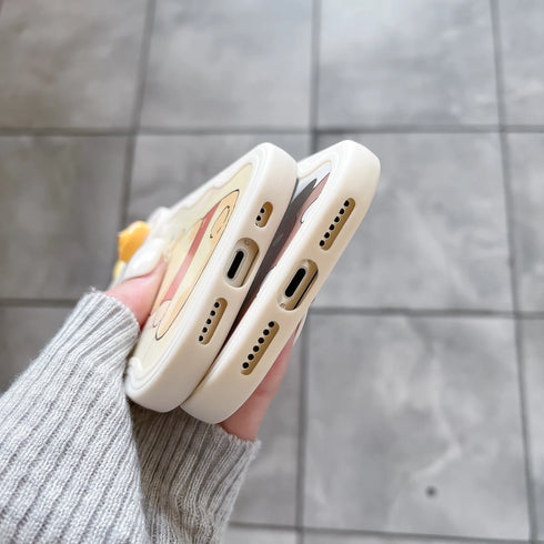 3D Ears Cartoon Sliding Camera Case | Stitch, Mickey, Minnie, Winnie Bear Design for iPhone 11-16 Pro Max, XR, XS, and More