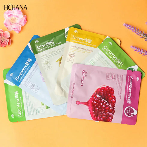 30pcs Fresh Fruit Facial Sheet Masks – Moisturizing, Hydrating, Firming Skincare Treatment with Plant Extracts – 25g Each